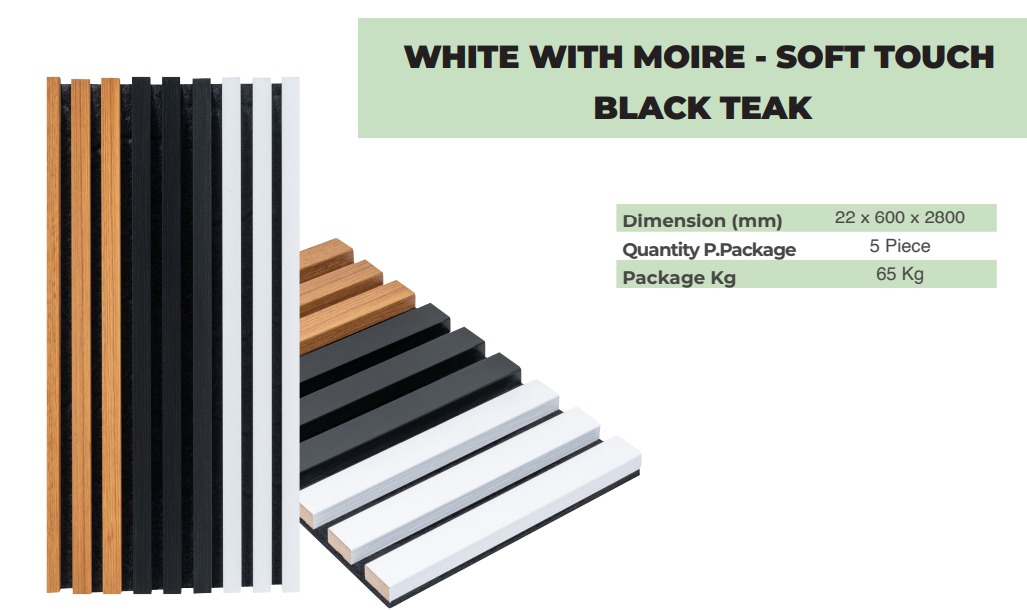 WHITE WITH MOIRE – SOFT TOUCH – BLACK TEAK