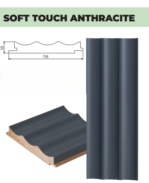 Riflaj Soft Touch Anthracite 18/118/2800MM