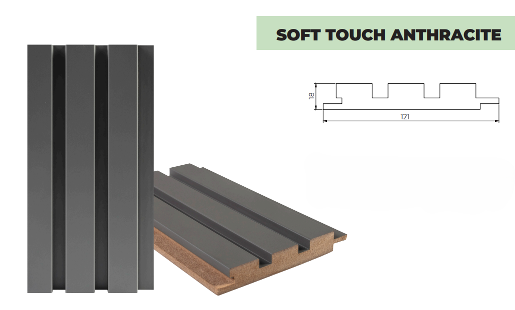 Riflaj Soft Touch Anthracite 18/121/2800MM